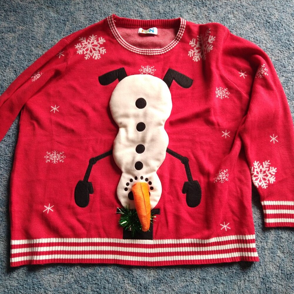 Ugly snowman Christmas sweater